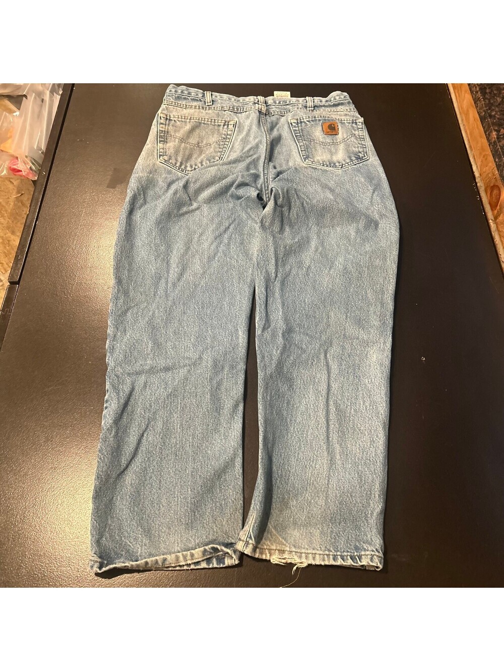 Vintage y2k baggy Carhartt Relaxed Fit Light Blue Denim Jeans Size 38x32